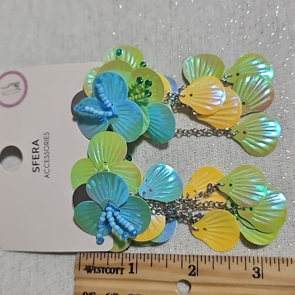 Vibrant Floral Multicolor Earrings - Picture 6 of 7